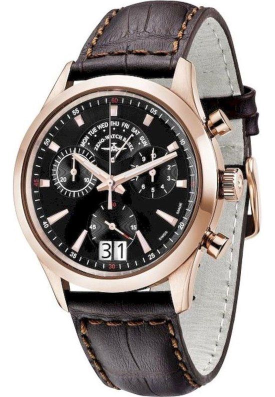 Zeno Watch Basel Herenhorloge 6662-8040Q-Pgr-f1 - Zwart - Roze - Bruin