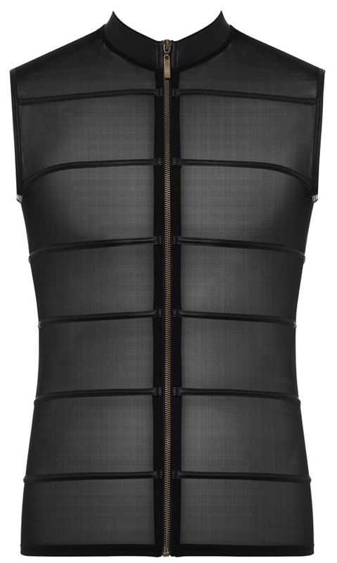 Nek Doorschijnend Shirt Met Wetlook Strepen Medium