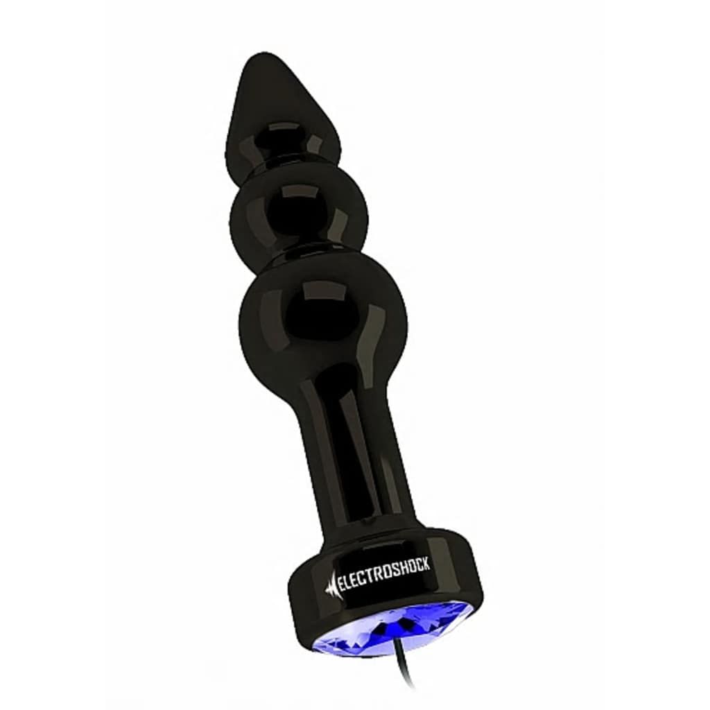 Shots - ElectroShock Ribbed Butt Plug - Gun Grey - 8714273928252