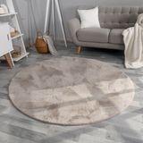 TT Home Hoogpolig Tapijt Imitatiebont Beige 80x80 cm