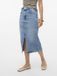 Vero Moda VMNATALIE Taille haute jupe midi en jean Light Blue Denim XS