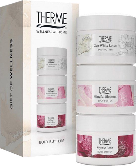Therme Favorites Body Butter 3 x 75 ml set - Zen White Lotus, Mindful Blossom, Mystic Rose