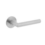 Intersteel Poignée de porte angle 90° sur rosace magnétique ronde inox brossé