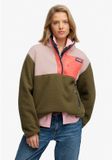 Superdry Colour Block Fleece Pull Over Jas Groen XS Vrouw