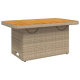 VidaXL Tuintafel 90x55x71 cm Poly Rattan en Acaciahout Beige