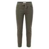 Paprika Kaki Regular Waist Slim Fit Broek Plus Size