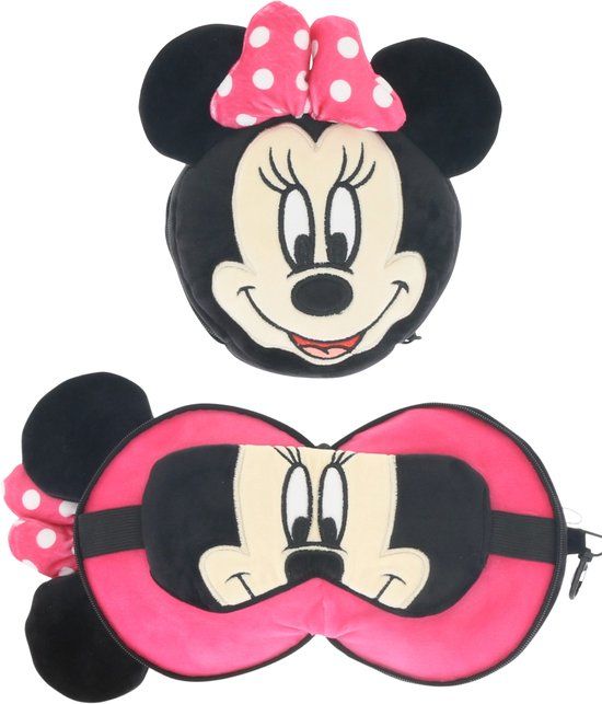4KidsOnly Minnie Mouse 2 in 1 slaapmasker en reiskussen