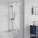 Square Top And Bottom Water Outlet Sho Thermostatic Shower System Bath/Shower – 38°c Anti-Scald Safety – Square Rain Head 30x20 Cm – 3-Jet Hand Shower – Adjustable Column – Chrome Finish