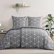Lichtgrijs geometrisch microfiber beddengoedset 135 x 200 cm - 4-delig met rits