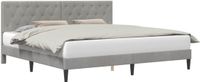 vidaXL Bedframe met hoofdeinde, lichtgrijs, 200 x 200 cm, fluweel