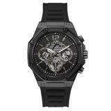 GUESS GW0263G4 Heren Polshorloge Analoog Quartz Zwart Siliconen Band 44mm