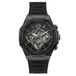 GUESS GW0263G4 Heren Polshorloge Analoog Quartz Zwart Siliconen Band 44mm