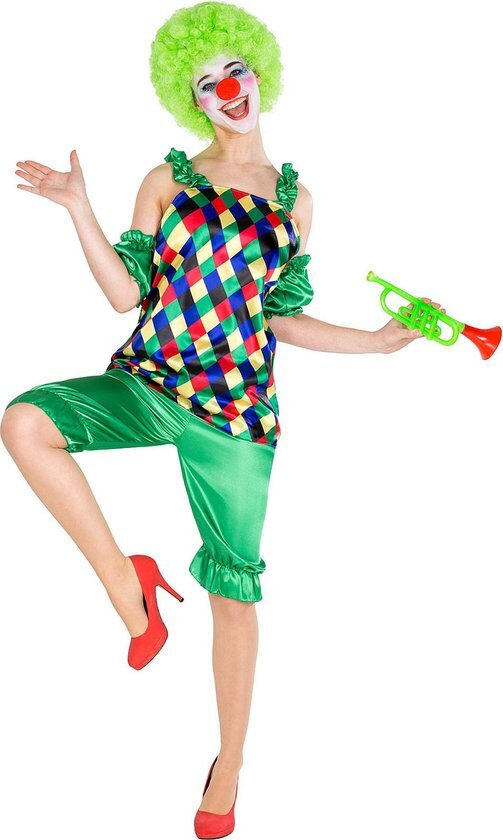 Tectake dressforfun - Vrouwenkostuum clown Auguste M - verkleedkleding kostuum halloween verkleden feestkleding carnavalskleding carnaval feestkledij partykleding - 300809