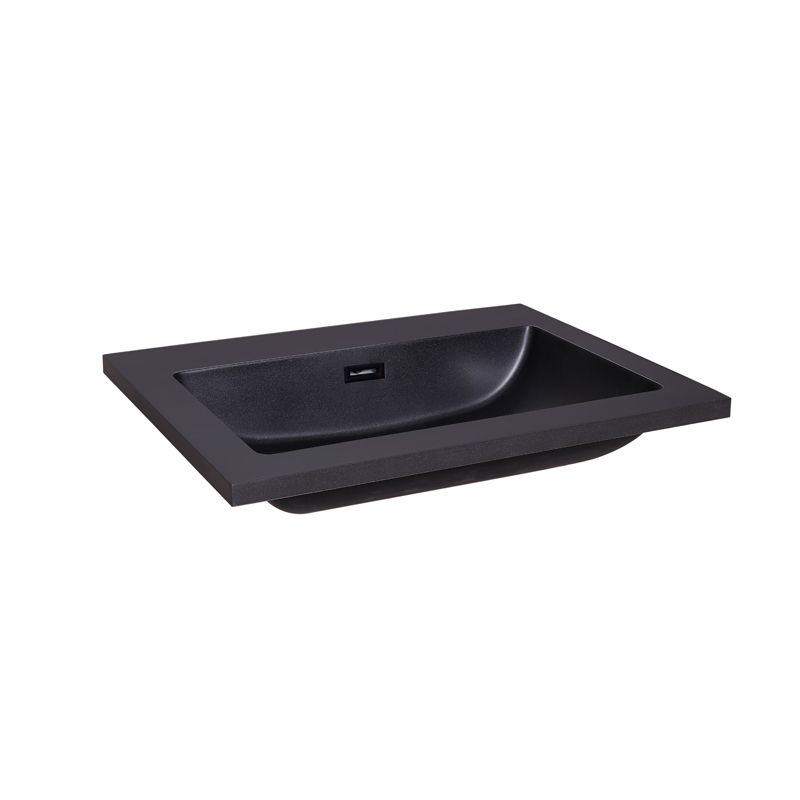 Badkamerplanet Wastafel Quartz Classic 60 cm Zwart