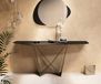 Edge Table console Edge Polygonal 180x50 cm Céramique Laminam® Noir Desir Brun Spios Métal finition effet Titane