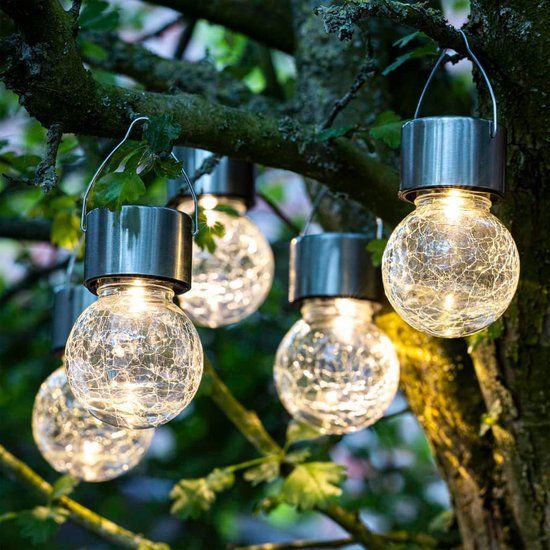 Haushalt HH70311 Solar Hanglampen Set van 5 Lampen - Transparant Glas