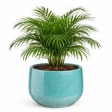 Mica Decorations bloempot / plantenpot Venice - blauw turquoise - terracotta - D32 x H27 cm - effen