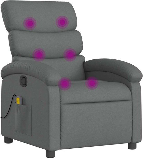 vidaXL Massagestoel verstelbaar stof donkergrijs