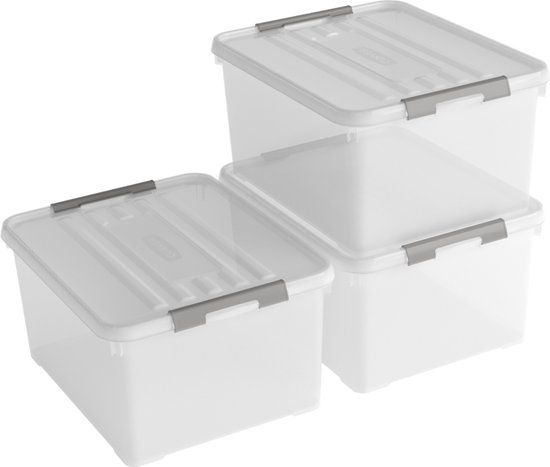 Curver Handy+ Opbergbox - 3 x 35L - Transparant