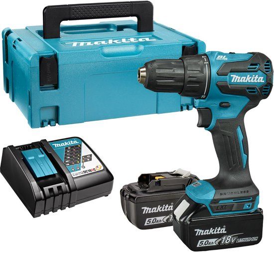 Makita DHP490RTJ Accu Klop-/schroefboormachine 18V 5.0Ah in Mbox
