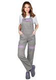 CORTON-L-B Beschermende Tuinbroek voor Dames - 100% Katoen, 260 g/m², Reflecterende Elementen, Kleur - lichtgrijs - heide, Maat 34
