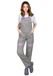 CORTON-L-B Beschermende Tuinbroek voor Dames - 100% Katoen, 260 g/m², Reflecterende Elementen, Kleur - lichtgrijs - heide, Maat 34