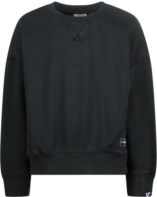 Vingino Niksa Jongens Sweater Katoen Deep Black Maat 128
