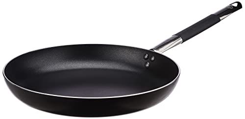 Pentole Agnelli Aluminium zwart 3 mm Crystal Saute Pan met 1 handvat, Diameter 32 Cm.