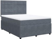 vidaXL Boxspring met matras fluweel donkergrijs 140x200 cm