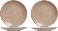 Cosy & Trendy Turbolino ontbijt/dessert bordje - 4 stuks - beige - 22 cm - keramiek