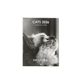 DRAEGER PARIS 1886 Kleine wandkalender 13 x 18 cm 2026 – thema katten zwart en wit – 12 maanden – FSC-papier – afneembare illustraties