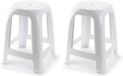 PlasticForte Tabouret - Set van 2 - Wit - Kunststof - 37 x 37 x 37 cm