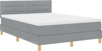 vidaXL Boxspring bed met kussen Lichtgrijs 140 x 190 cm Stof