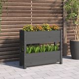 vidaXL bac à plantes 77x25x66 cm bois de pin massif gris