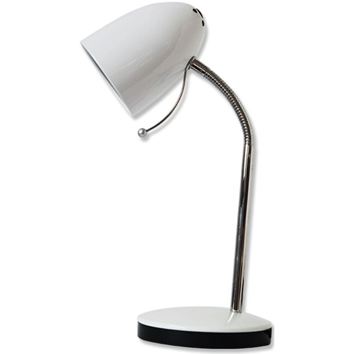 BES LED LED Bureaulamp - Aigi Wony - E27 Fitting - Flexibele Arm - Rond - Glans Wit