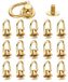 15 fermoirs en D, cuir de vachette, laiton, pour cuir, 10 mm