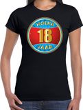 Bellatio Decorations 18e verjaardag cadeau t-shirt hoera 18 jaar zwart voor dames - verjaardagscadeau shirt S