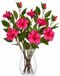 Mica Decorations Kunstbloem Hibiscus Floral - 4x - H74 cm - roze