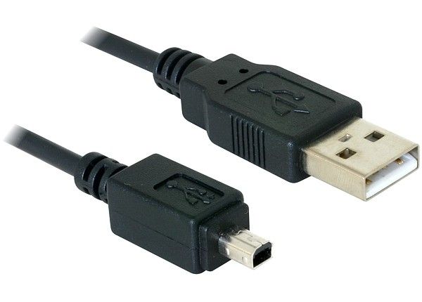 DeLOCK Camera cable USB-B mini 4pin > USB-A 1,5m male-male - Zwart