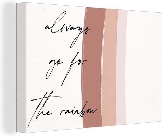 OneMillionCanvasses Canvas schilderij 180x120 cm - Regenboog - Quotes - Muurdecoratie