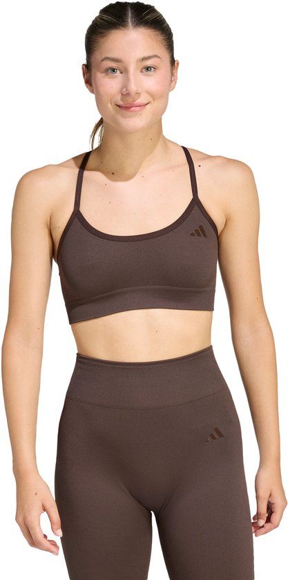 Adidas Performance Workout Essentials Light-Support Knit Beha - Dames - Bruin