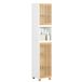 SoBuy BZR127-W Armoire de salle de bain - Colonne haute blanche avec étagères