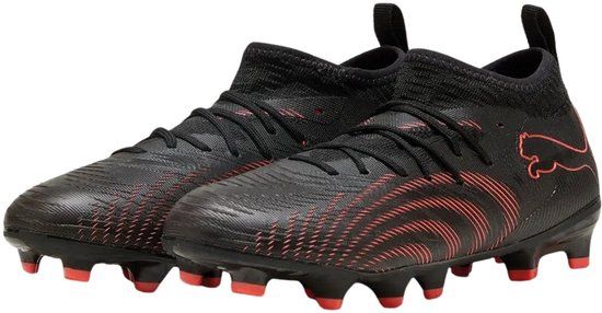 Puma Future 9 Match FG/AG Voetbalschoenen Junior Zwart/Rood Maat 31