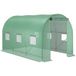 Pangivo Serre de jardin tunnel pour tomates et potager en acier et PE vert avec fenêtres 350x200x200 cm