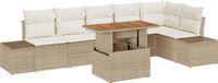 vidaXL Tuinbank Set Beige Polyrattan