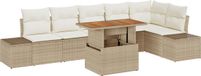 vidaXL Tuinbank Set Beige Polyrattan