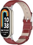 By Qubix Qubix Echt Leren Bandje Rood Geschikt voor Xiaomi Smart Band 8 / 9 / 10