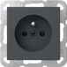 Gira stopcontact randaarde aardingspen - system 55 antraciet (448528)