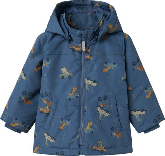 NAME IT NMMMAX PA JACKET AOP NOOS Jongens Buitenjas Blauw Dierenprint Polyester Maat 92