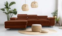 AX LIVING Cord Hoekbank L-vorm – Arborio L-vormige loungeset, 280 cm, in de kleur baksteenrood